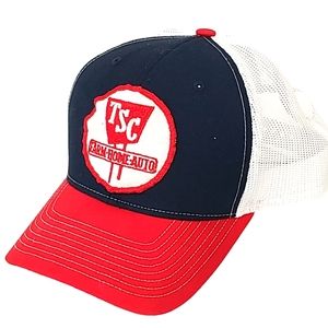 Tractor Supply Co Hat Strapback Snap Back Baseball Dad Cap Red Black Adult OSFM